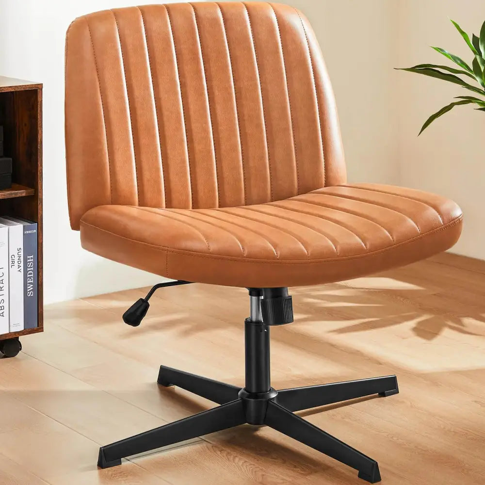 Cross-Legged Chair,No Wheels Armless Swivel Home Office Chair - LauBelle