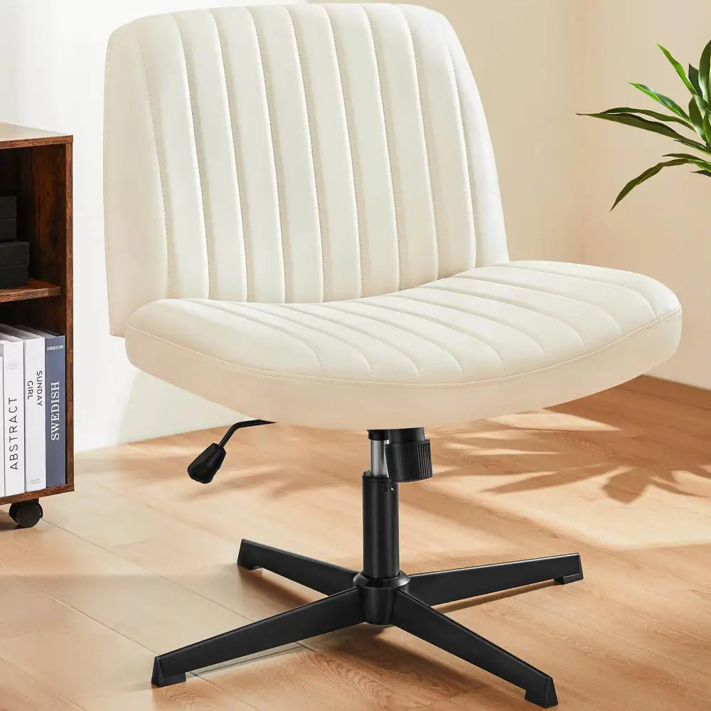 Cross-Legged Chair,No Wheels Armless Swivel Home Office Chair - LauBelle Brand