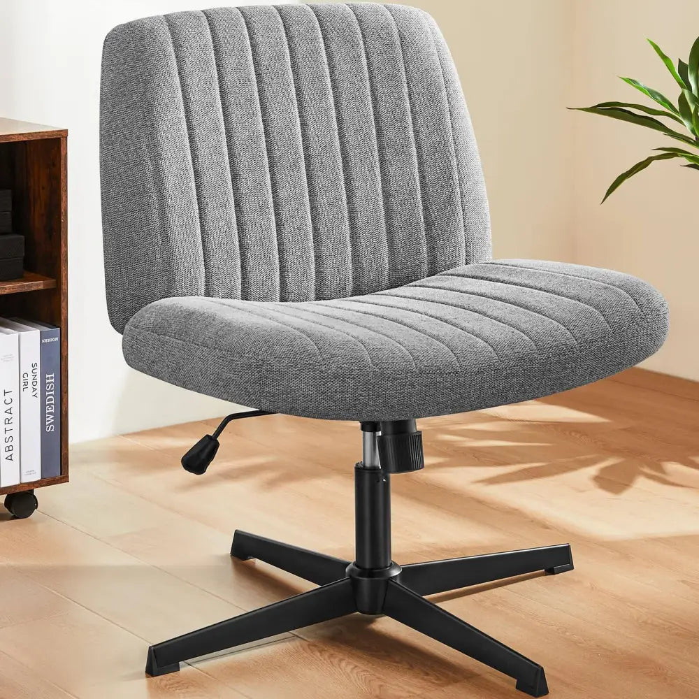 Cross-Legged Chair,No Wheels Armless Swivel Home Office Chair - LauBelle