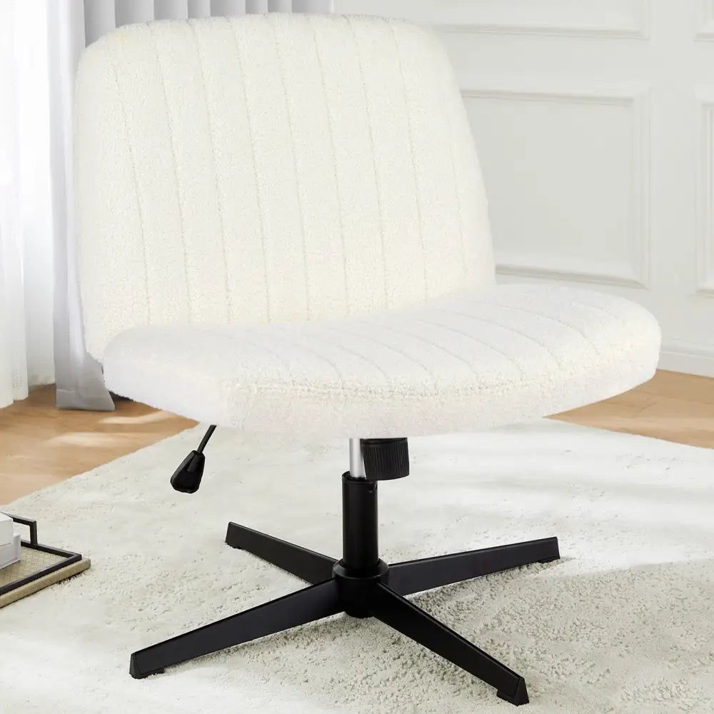 Cross-Legged Chair,No Wheels Armless Swivel Home Office Chair - LauBelle