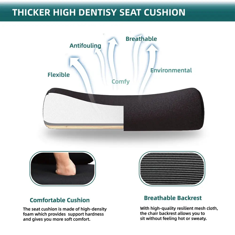 Retractable Footrest Ergonomic Swivel Office Chair With Lumbar Support Pillow And Padded Armrests - LauBelle Brand