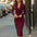 Women's Solid Color V-Neck Blazer Dress, Long Sleeve Button Down Midi Dress For Office And Formal Wear - LauBelle