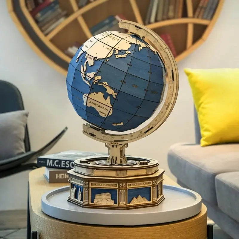 Robotime Globe Earth 567pcs 3D Wooden Puzzle Games Ocean Map Ball Assemble Model - LauBelle Brand