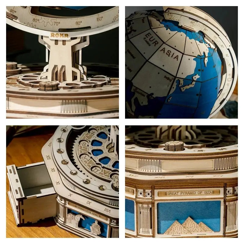 Robotime Globe Earth 567pcs 3D Wooden Puzzle Games Ocean Map Ball Assemble Model - LauBelle Brand