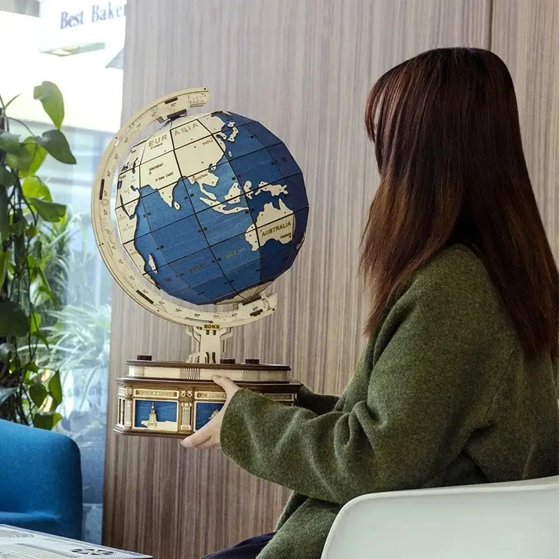 Robotime Globe Earth 567pcs 3D Wooden Puzzle Games Ocean Map Ball Assemble Model - LauBelle Brand