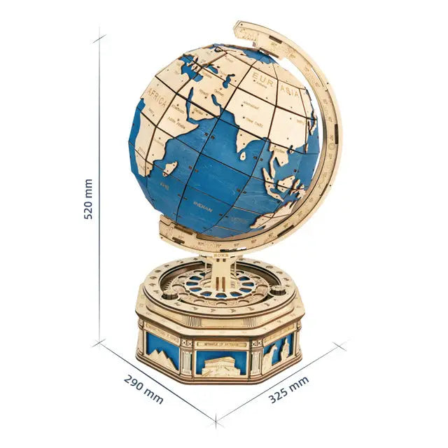 Robotime Globe Earth 567pcs 3D Wooden Puzzle Games Ocean Map Ball Assemble Model - LauBelle