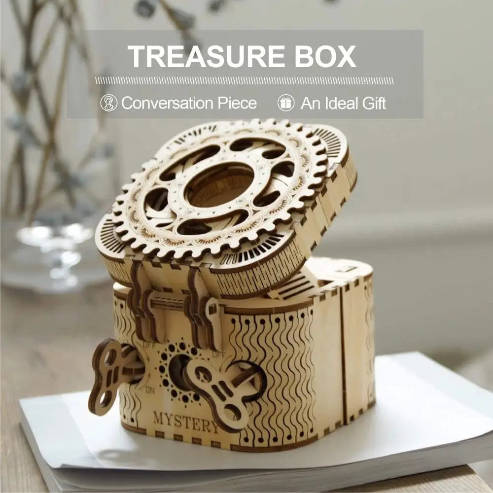 Robotime Rokr 123Pcs Treasure Box Creative 3D Wooden Puzzle Game Assembly Toys - LauBelle Brand