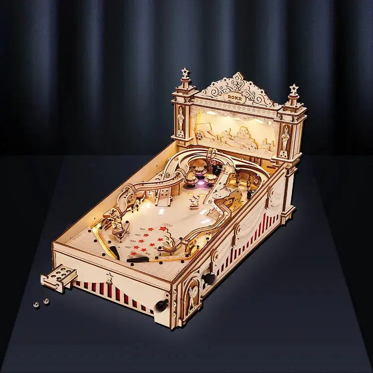 ROKR 3D Puzzle Pinball Machine Wooden Puzzle Brainteaser Building - LauBelle Brand