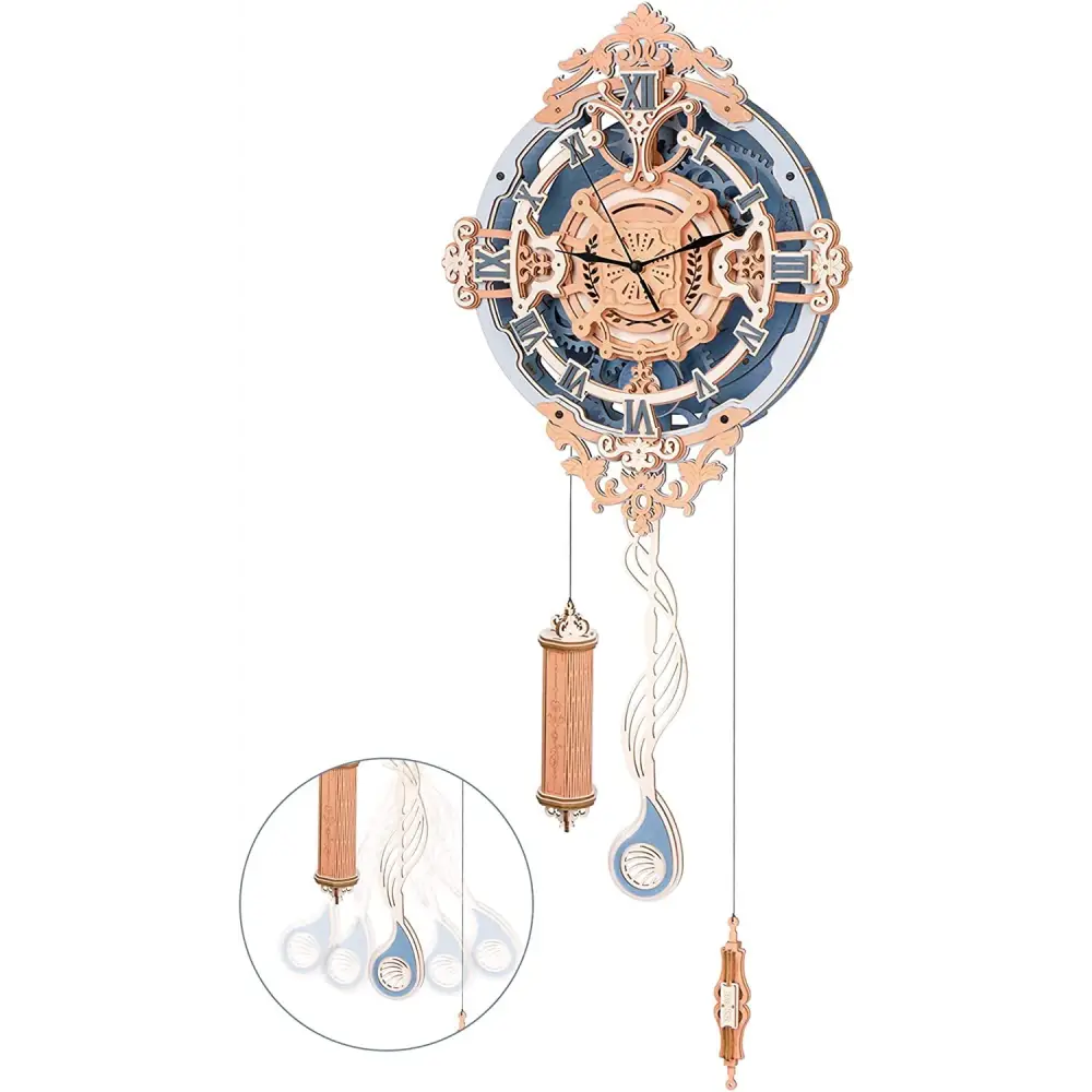 Robotime ROKR Romantic Notes Wall Clock 3D Wooden Puzzle Model - LauBelle