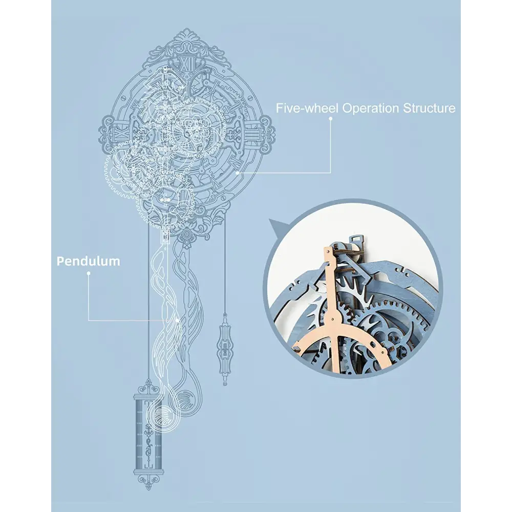 Robotime ROKR Romantic Notes Wall Clock 3D Wooden Puzzle Model - LauBelle Brand