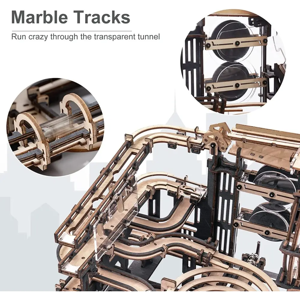 Robotime ROKR Marble Night City 3D Wooden Puzzle Games Assembly - LauBelle Brand