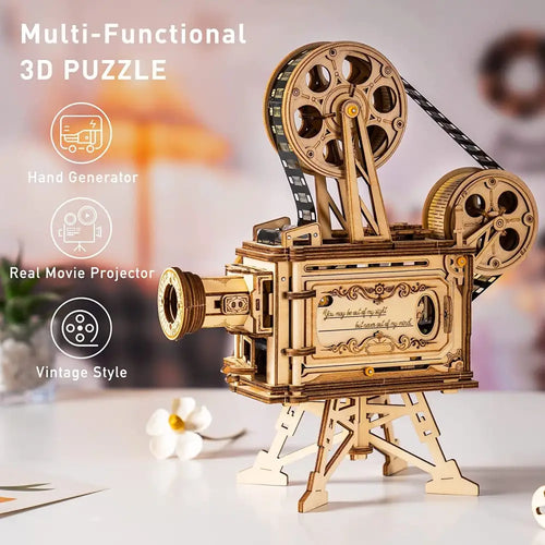 ROKR Retro Movie Projector Vitascope Model LK601 3D Puzzle Assembly Kit - LauBelle Brand