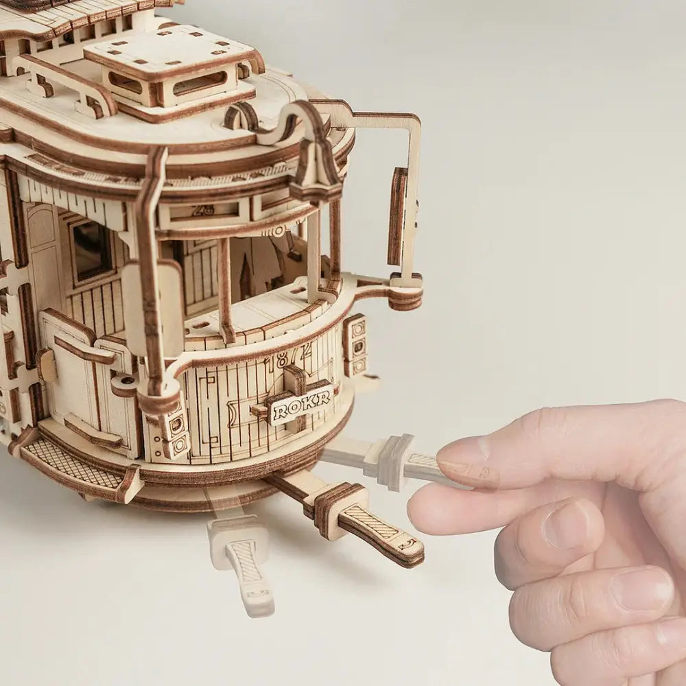 Rokr Classic City Tram 3D Wooden Puzzle Building Toy - LauBelle Brand