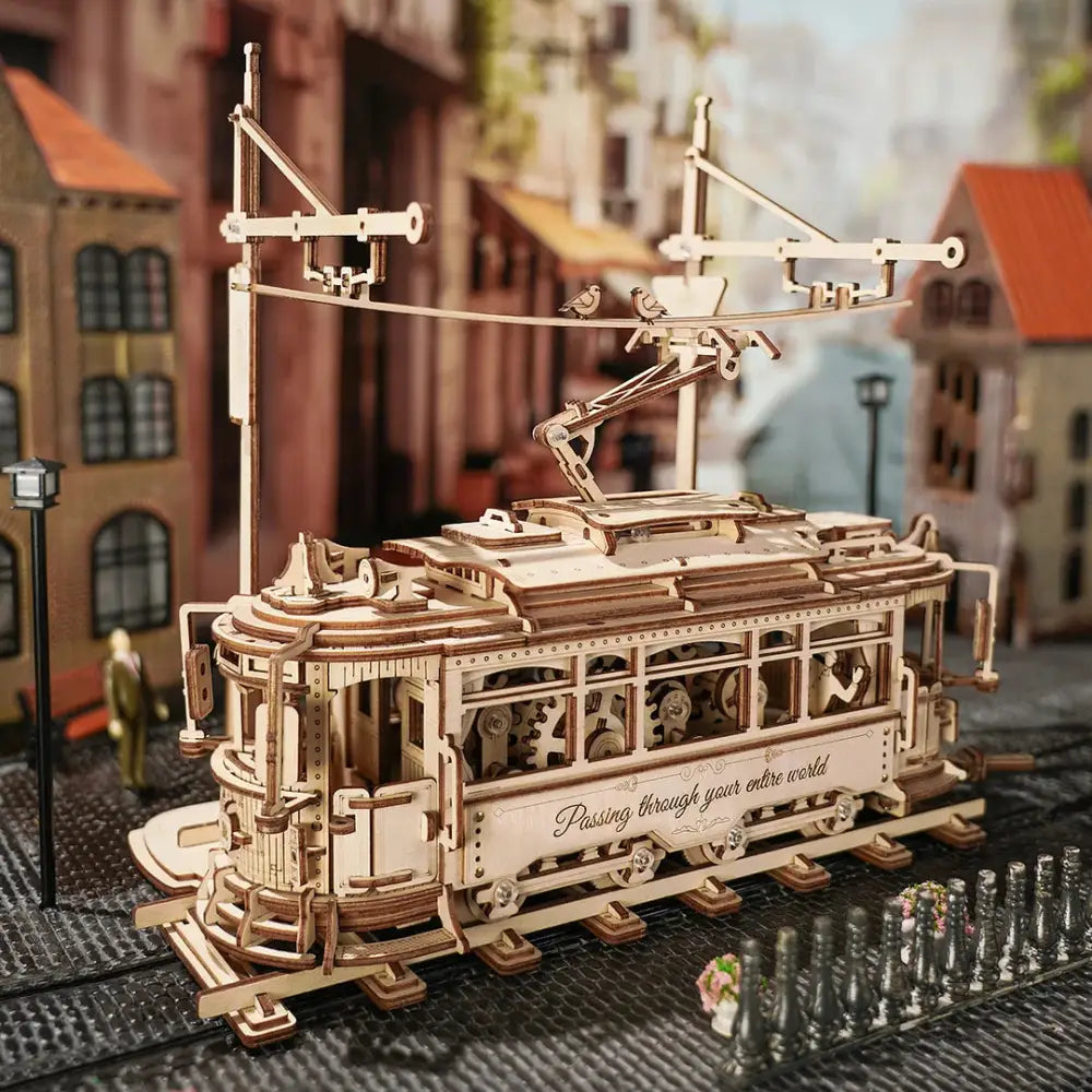 Rokr Classic City Tram 3D Wooden Puzzle Building Toy - LauBelle