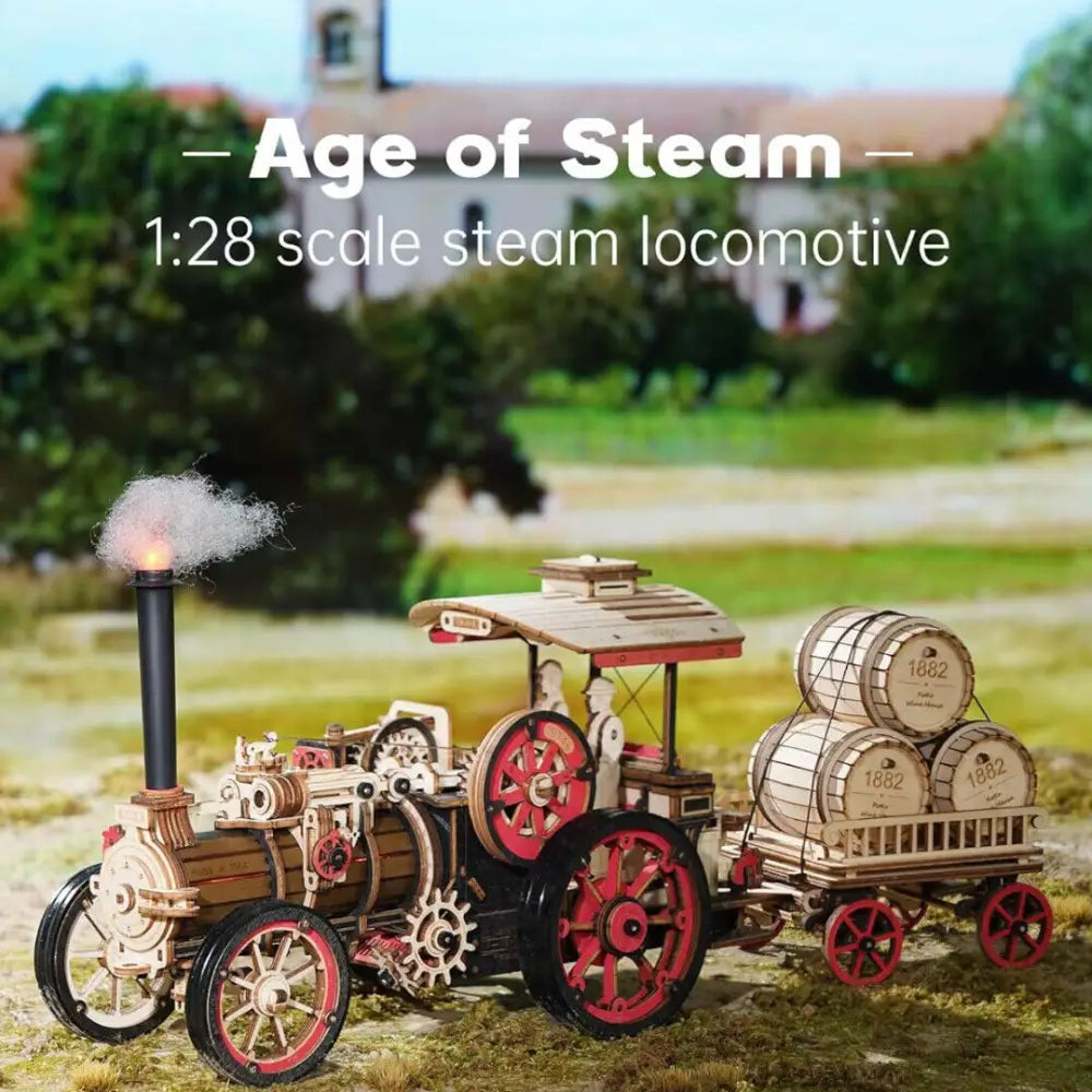 ROKR 3D Wooden Puzzle Car Model Steam Engine Mechanical - LauBelle Brand