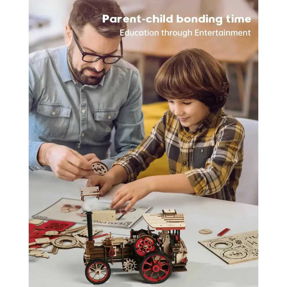 ROKR 3D Wooden Puzzle Car Model Steam Engine Mechanical - LauBelle