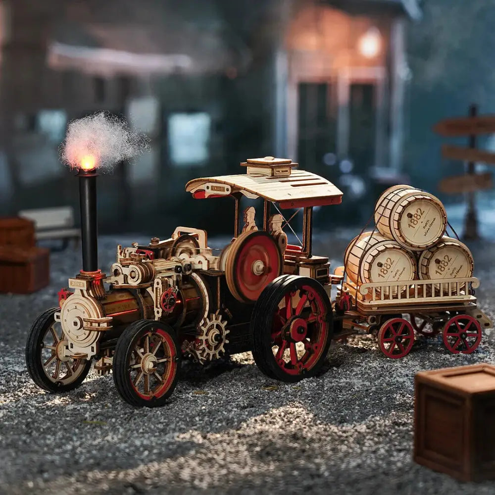 ROKR 3D Wooden Puzzle Car Model Steam Engine Mechanical - LauBelle