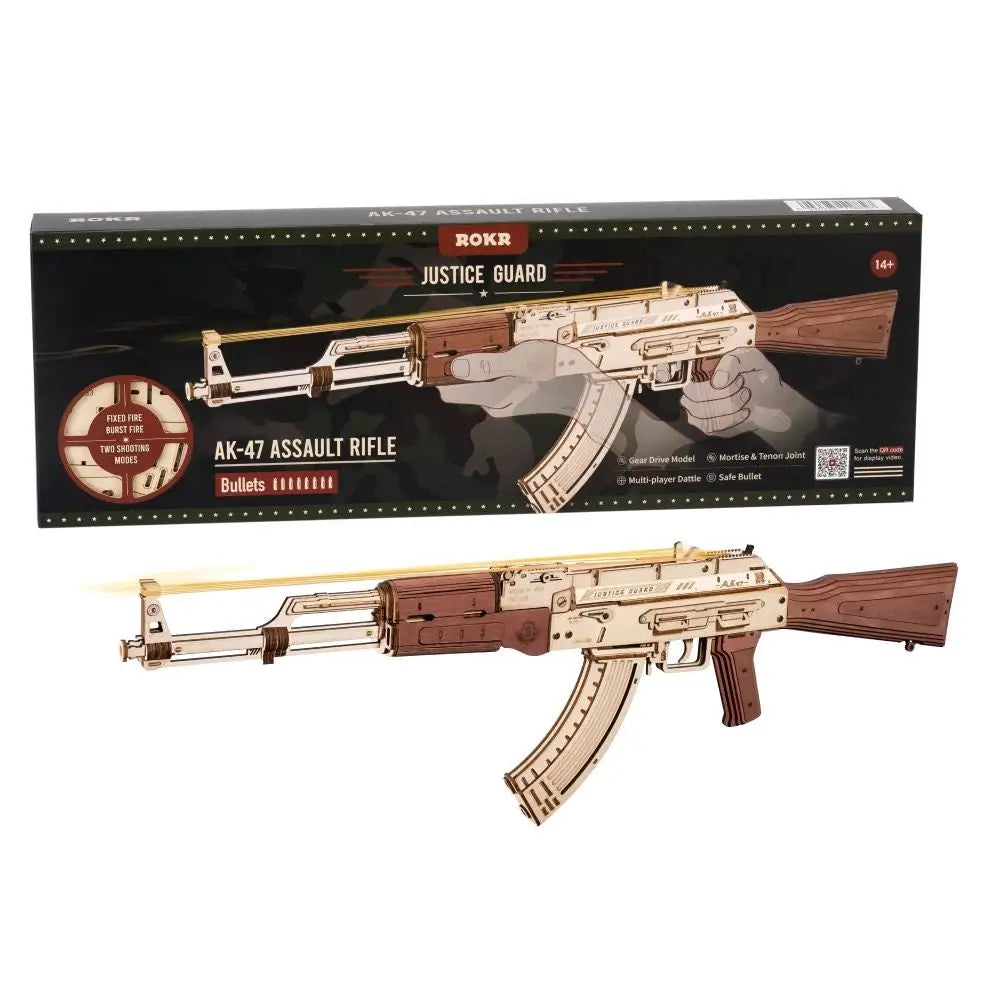 Rokr Automatic Rifle AK-47 3D Wooden Puzzle Gun Double Firing Model - LauBelle