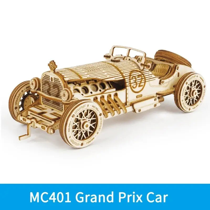 Robotime ROKR 3D Wooden Vehicle Model Kits – DIY Train, Car, Jeep & Truck Puzzles for Adults & Kids 308 Pieces - LauBelle Brand