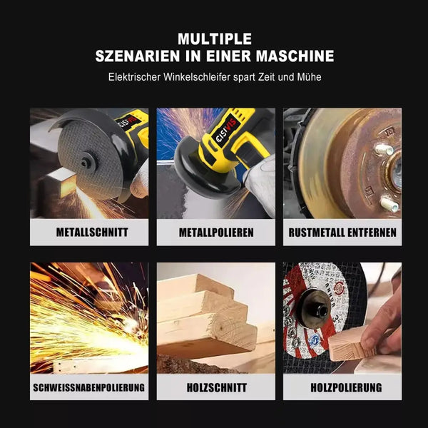 Mini Angle Grinder 12V 300W Cordless with 2×2000mAh Rechargeable Batteries, EU Plug, 76mm Cutting Disc – Compact & Portable Power Tool - LauBelle