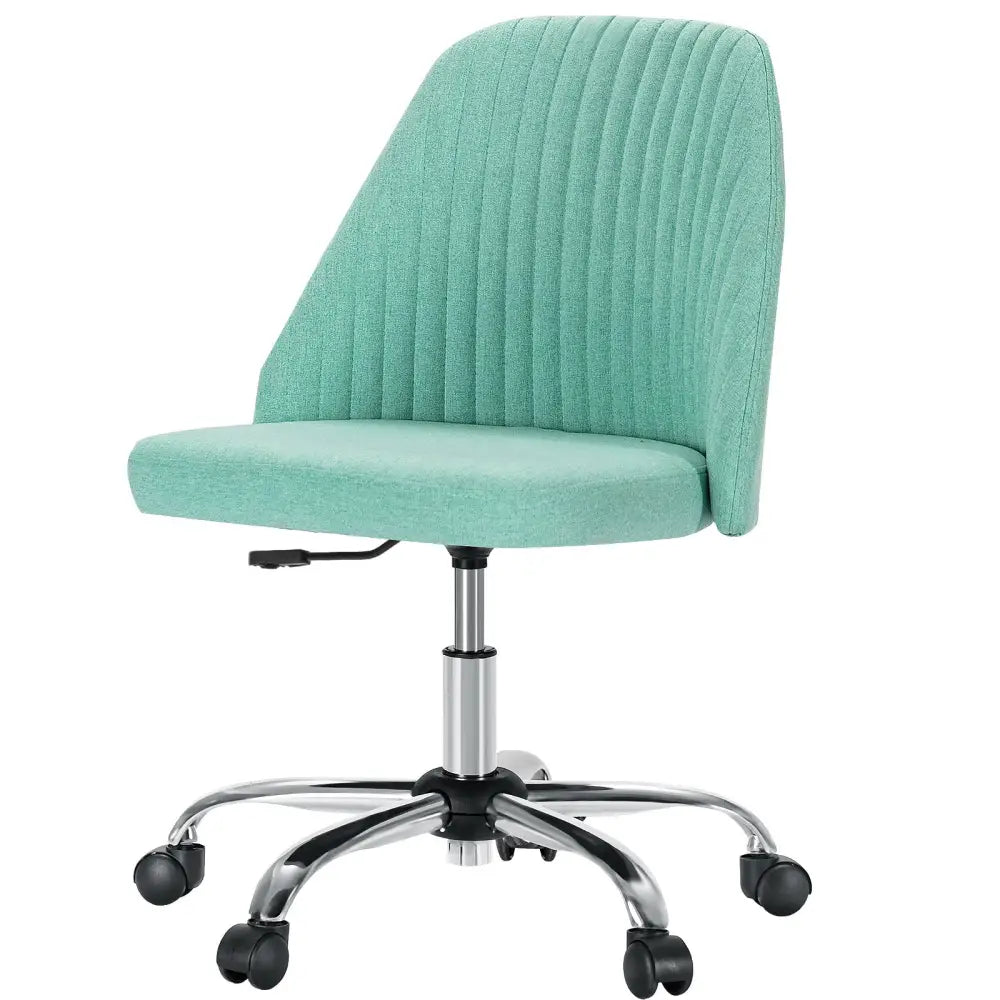 Modern Fabric Armless Adjustable Swivel Office Desk Chairs With Wheels - LauBelle Brand