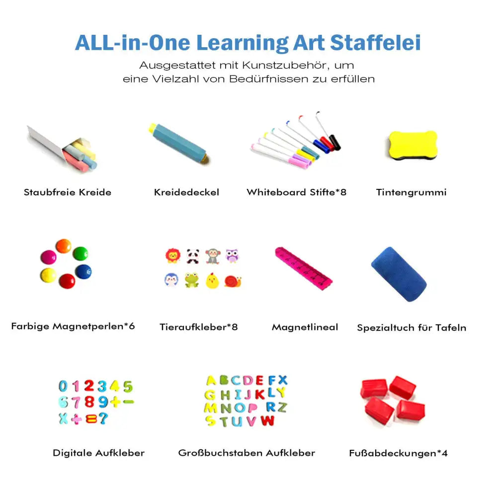 Double-Sided Wooden Magnetic Drawing Board for Kids Ages 3–15 – Chalkboard & Whiteboard Educational Toy - LauBelle