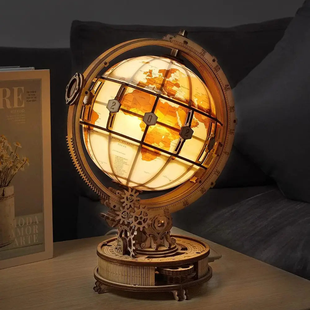ROKR 3D Wooden Luminous Globe Puzzle – 180PCS Model Building Kit, Educational Toy for Kids & Adults - LauBelle Brand