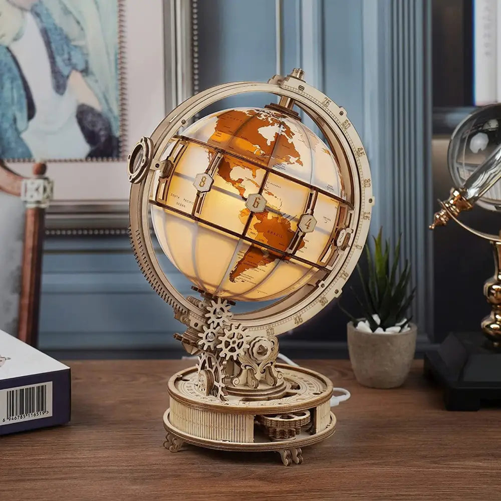 ROKR 3D Wooden Luminous Globe Puzzle – 180PCS Model Building Kit, Educational Toy for Kids & Adults - LauBelle Brand