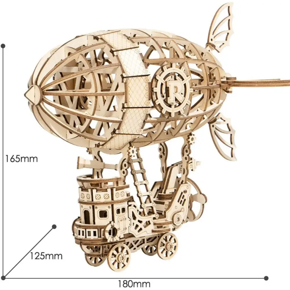 Robotime Rolife 3D Wooden Puzzle – Airship Woodcraft Construction Kit for DIY Model Building & Creative Assembly - LauBelle Brand