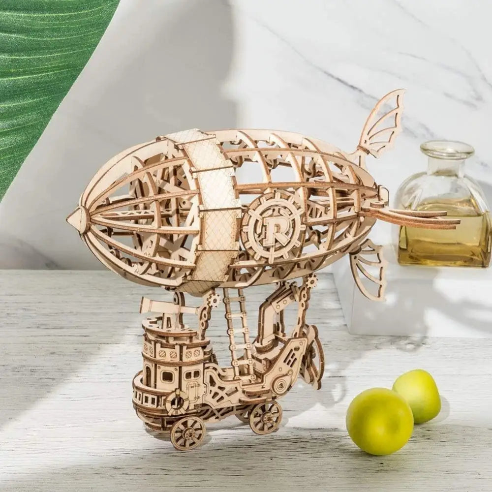 Robotime Rolife 3D Wooden Puzzle – Airship Woodcraft Construction Kit for DIY Model Building & Creative Assembly - LauBelle Brand
