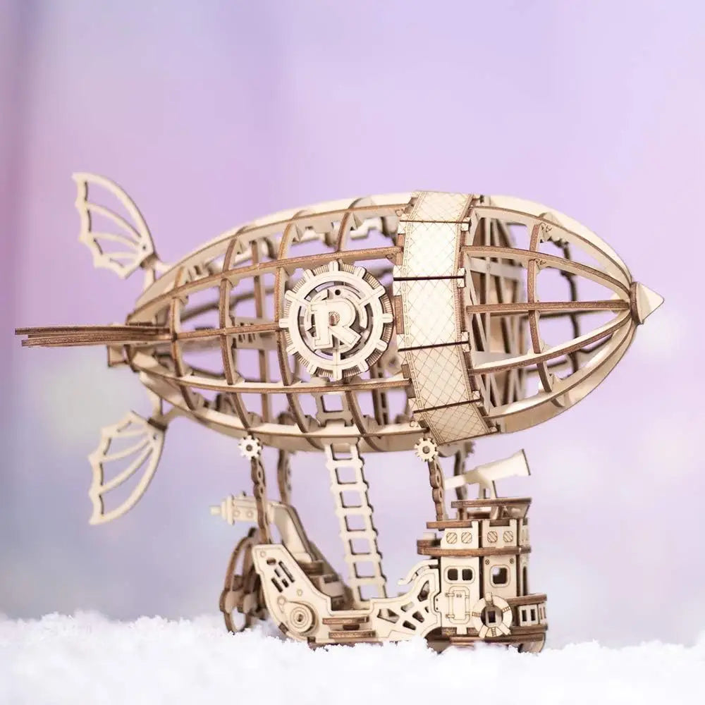 Robotime Rolife 3D Wooden Puzzle – Airship Woodcraft Construction Kit for DIY Model Building & Creative Assembly - LauBelle Brand