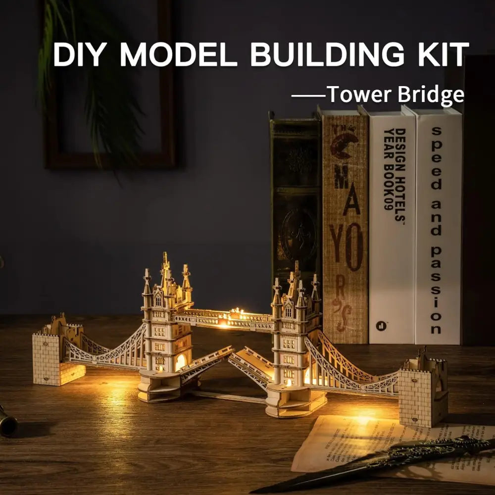 ROBOTIME 3D Wooden Puzzle London Tower Bridge Model Kit - LauBelle Brand