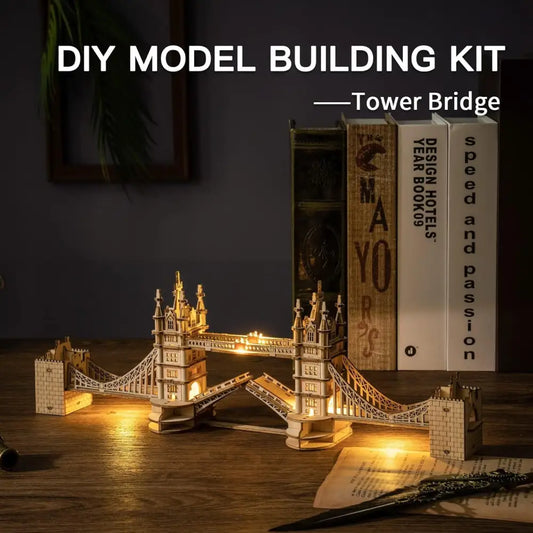 ROBOTIME 3D Wooden Puzzle London Tower Bridge Model Kit - LauBelle Brand