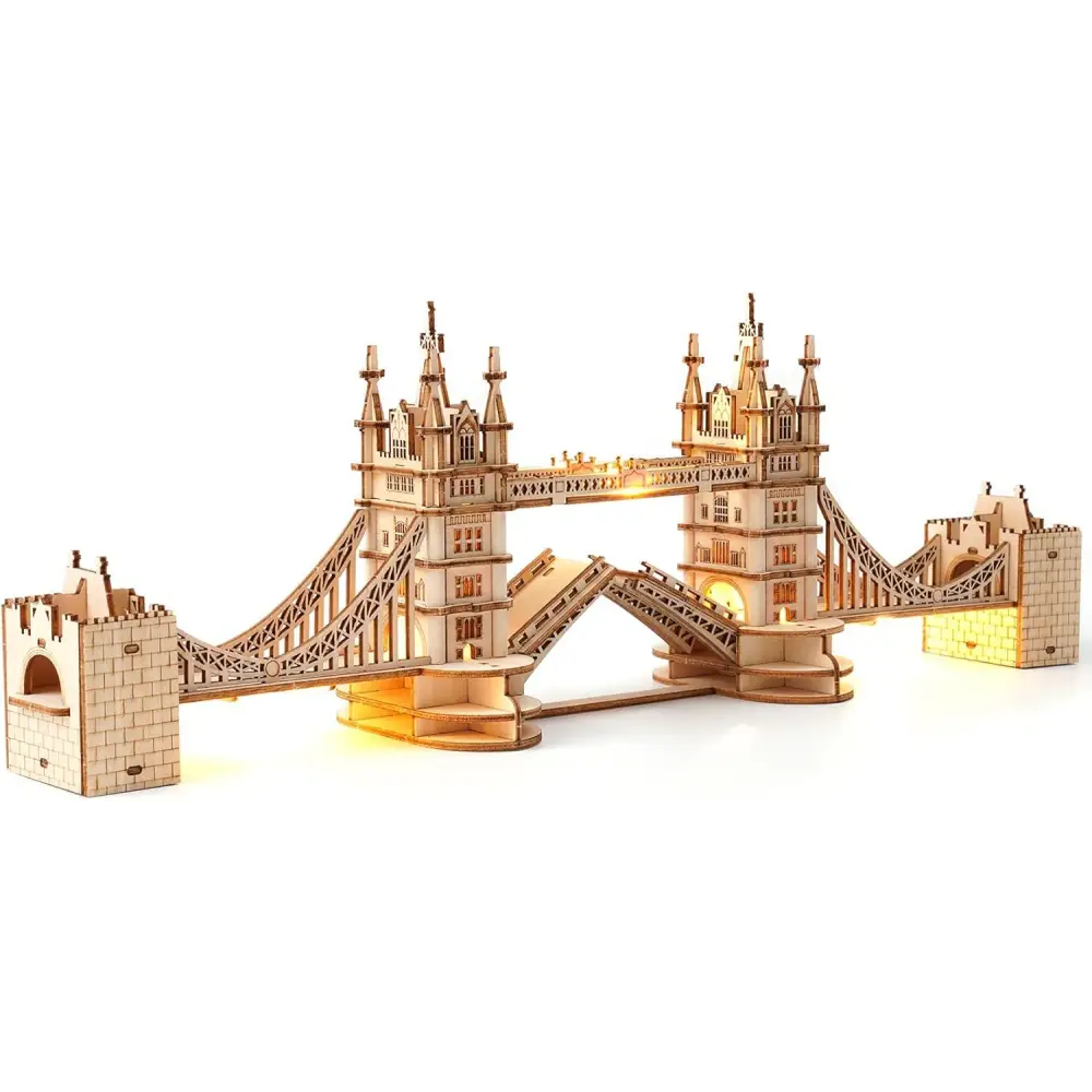 ROBOTIME 3D Wooden Puzzle London Tower Bridge Model Kit - LauBelle