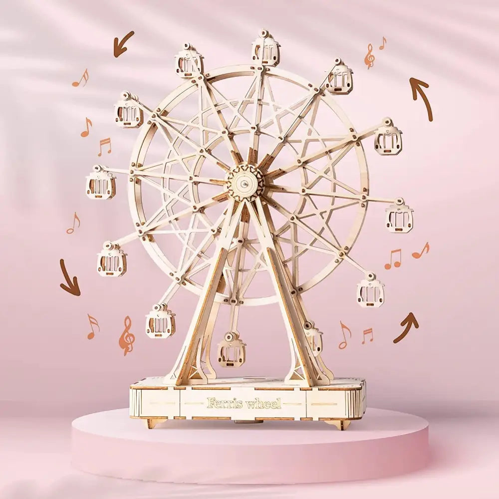 Robotime DIY Wooden Rotatable Ferris Wheel Model With Playing Music - LauBelle Brand