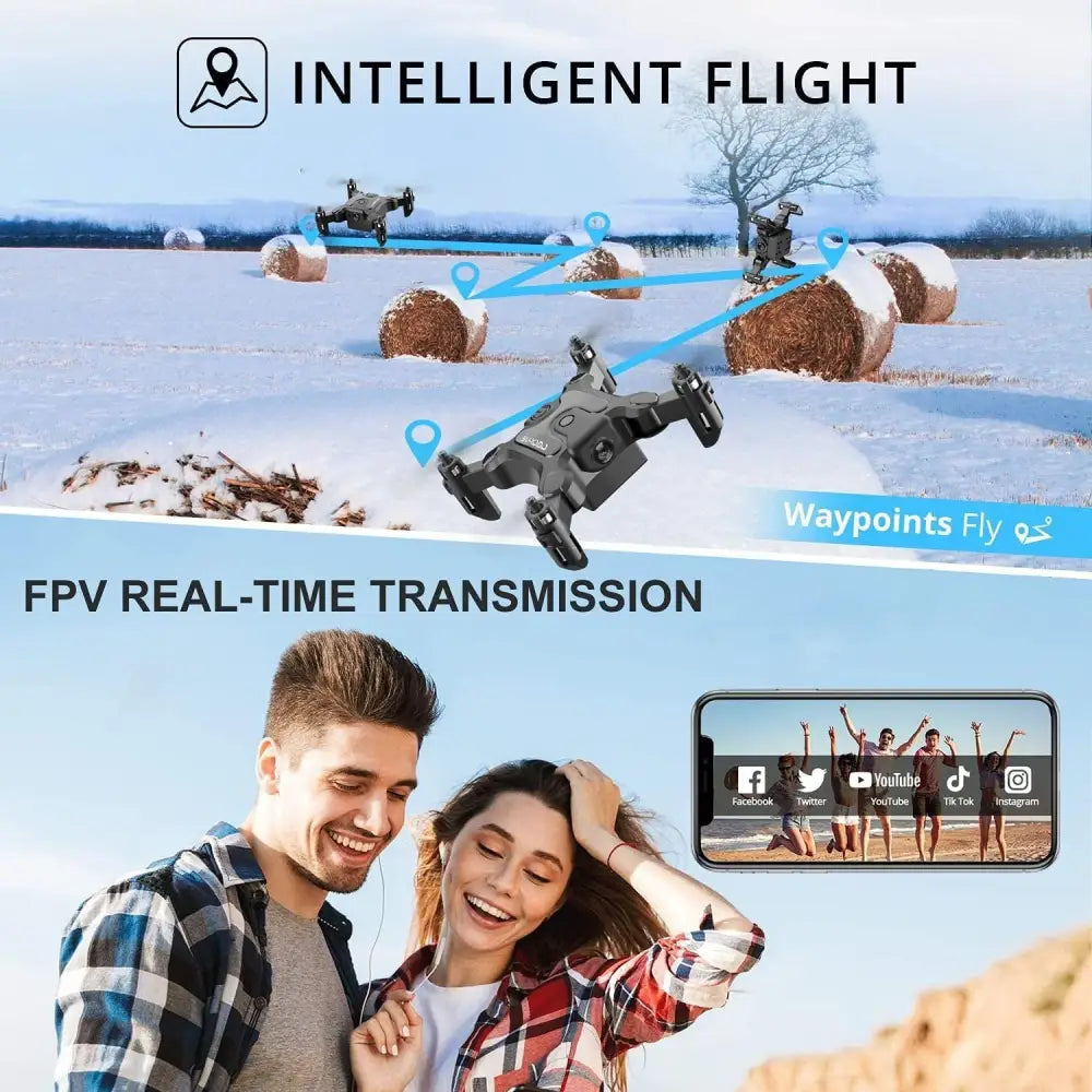 Beginner Friendly FPV Drone with Live Video Streaming and VR Mode - LauBelle Brand