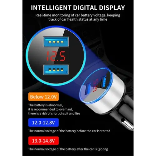 Car Cigarette Lighter 2-Port USB Charger – Auto, Truck & Vehicle Adapter for Phones - LauBelle Brand