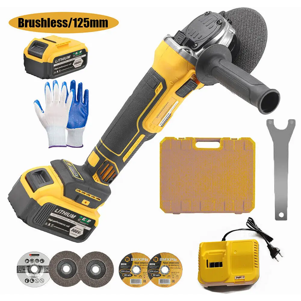 21V 125mm Cordless Angle Grinder – Cutting & Grinding Tool with 2 Batteries - LauBelle