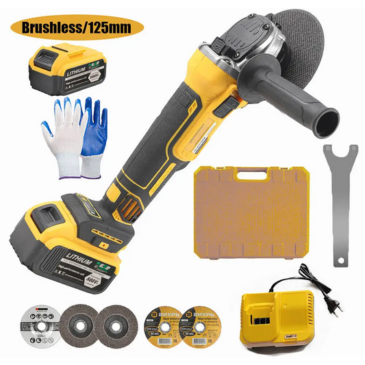 21V 125mm Cordless Angle Grinder – Cutting & Grinding Tool with 2 Batteries - LauBelle Brand