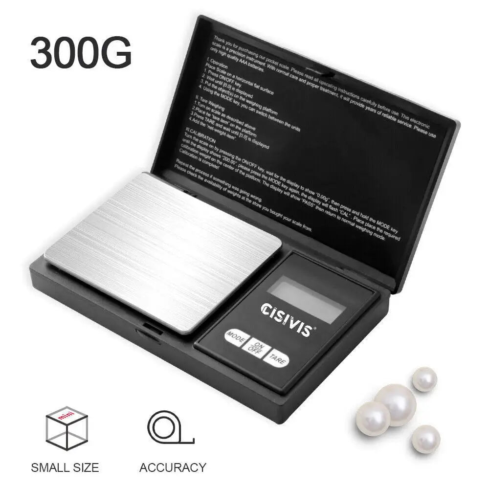 Retractable Folding Digital Scale 300g / 0.01g Precision - LauBelle Brand