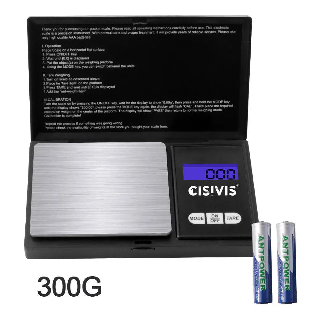 Retractable Folding Digital Scale 300g / 0.01g Precision - LauBelle Brand
