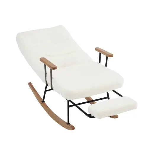 Comfortable Rocking Recliner Chair – 100cm High, 58cm Wide Seat, Gravity Adjustment, Manual Footrest, Stable Anti-Slip Lounger - LauBelle Brand