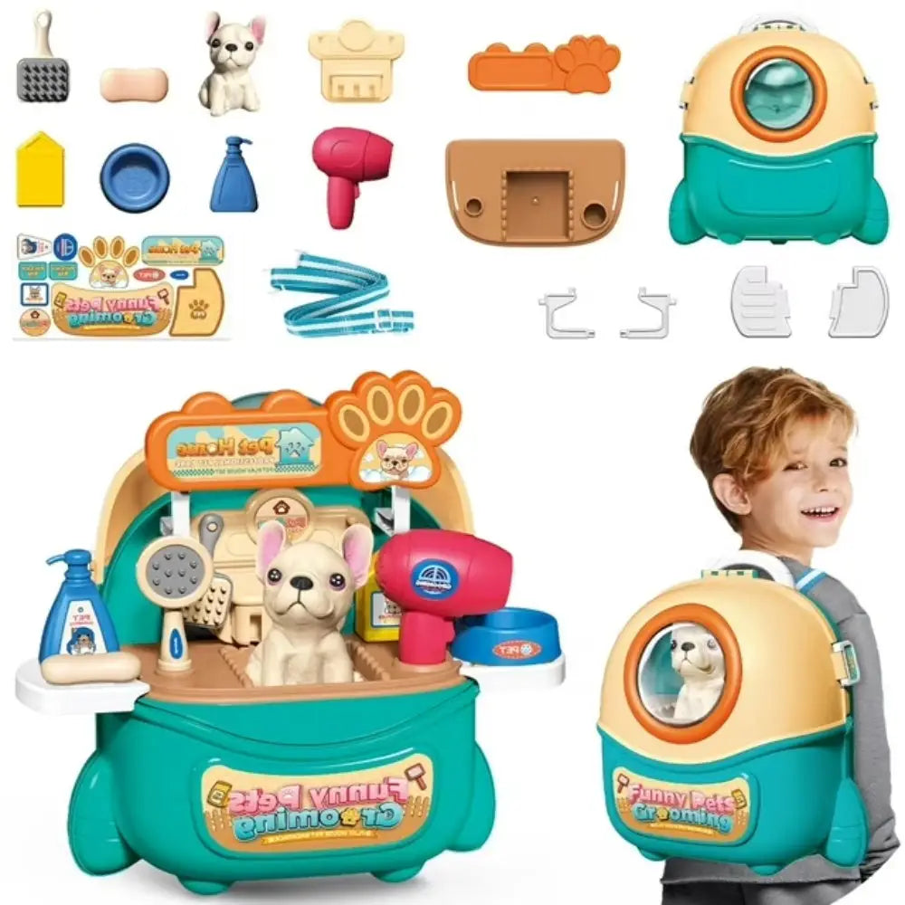 2025 Pet Dog Care Play Set – 16-Piece Kids Pretend Vet & Grooming Toy Kit - LauBelle