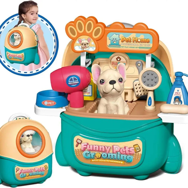 2025 Pet Dog Care Play Set – 16-Piece Kids Pretend Vet & Grooming Toy Kit - LauBelle