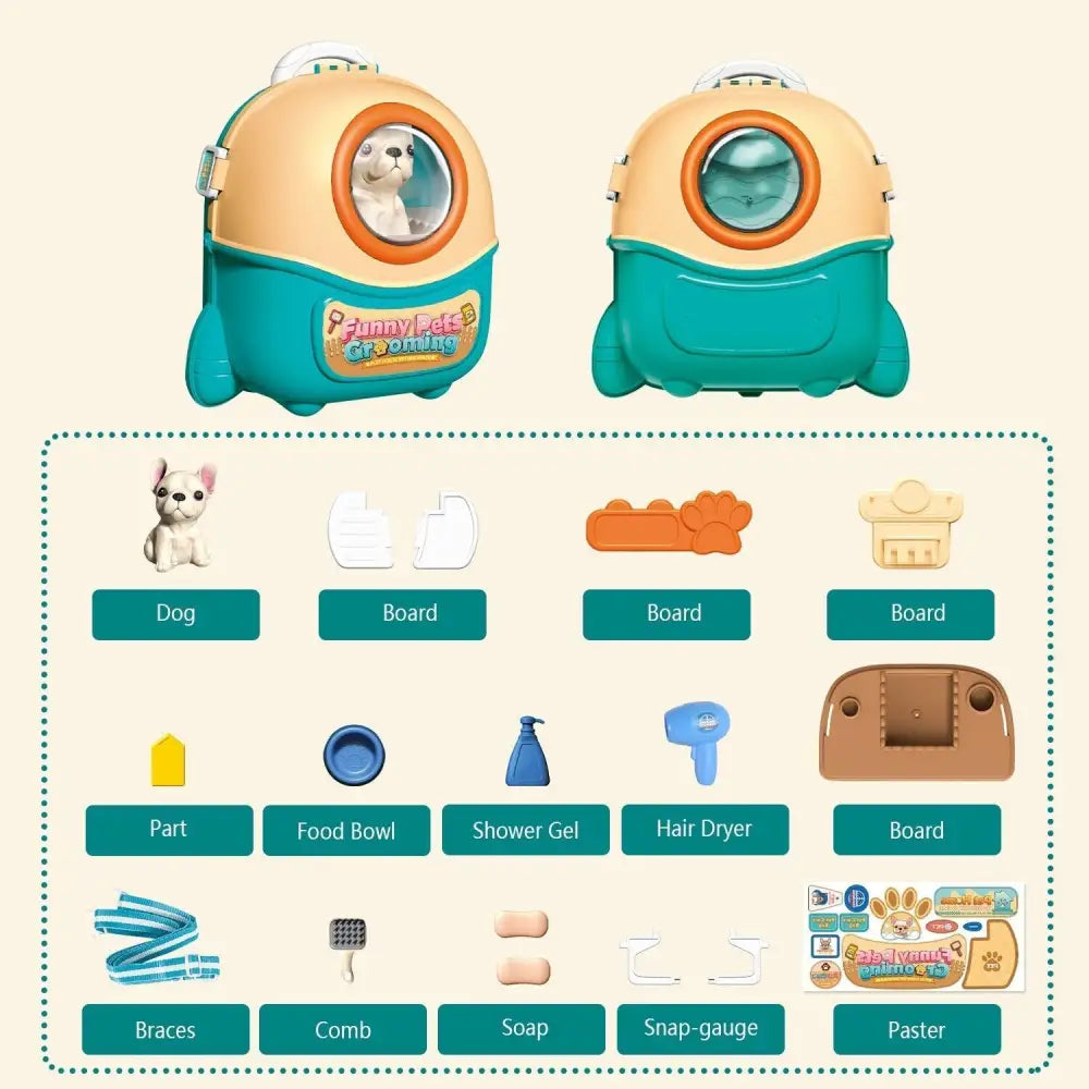 2025 Pet Dog Care Play Set – 16-Piece Kids Pretend Vet & Grooming Toy Kit - LauBelle