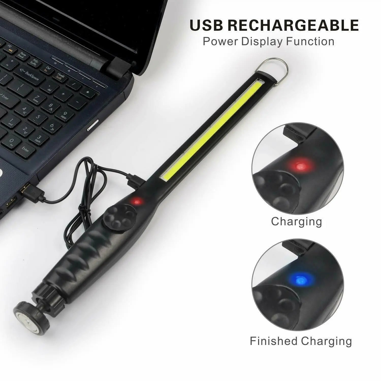 USB Rechargeable Magnetic LED Work Light with Flexible Cordless Design