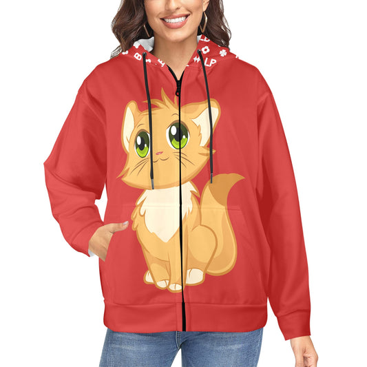 LauBelle - Women's Fleece Full-Zip Hoodie - Red - LauBelle Brand