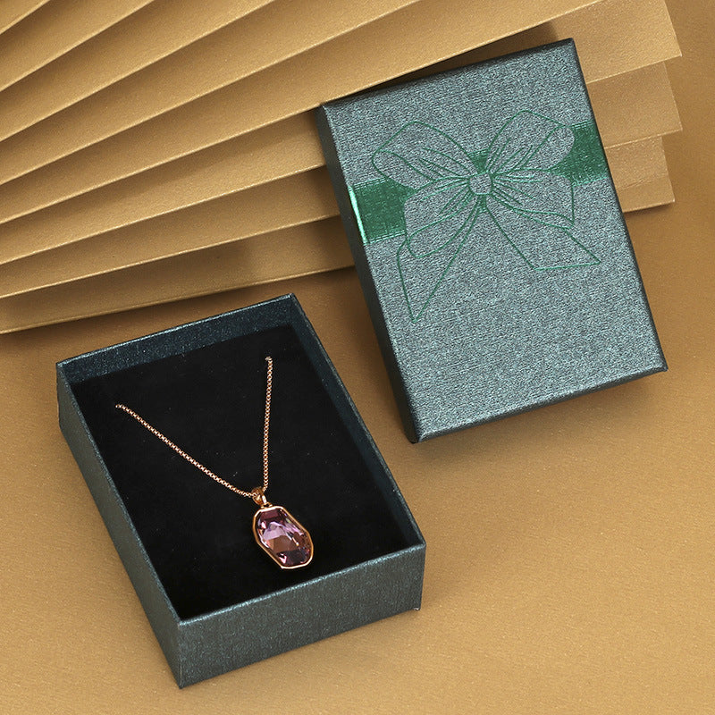 Chic Bow Jewelry Gift Box Set: Necklace & Earrings