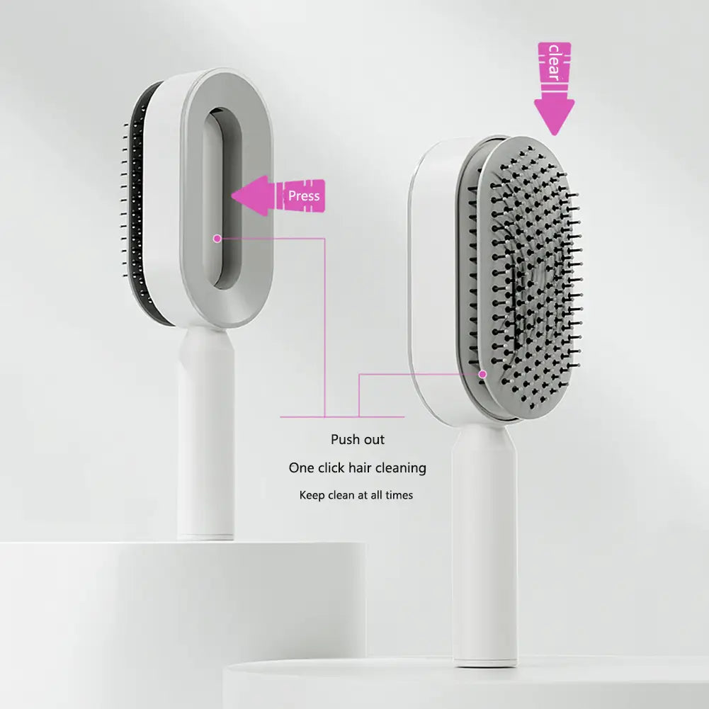 Self Cleaning Hairbrush with 3D Air Cushion for Healthy Hair