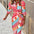 Chic Print Belted Slim Shirt Dress—3/4 Sleeve Lapel - LauBelle Brand